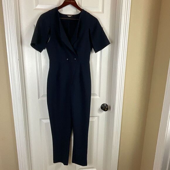The Fifth Label Womens Navy Blue Manhattan V Neck Jumpsuit Romper Size Medium H3 - Picture 4 of 12